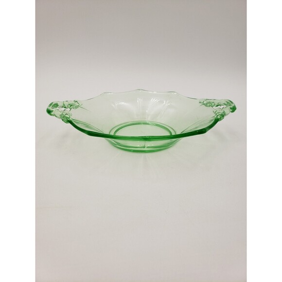 Vintage Cambridge Glass Decagon Green Bon Bon Dish Uranium Glass Light Emerald - Picture 5 of 10